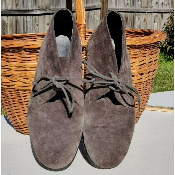 Franco Sarto Lace Up Ankle Booties 8M Gray Suede - Picture 3 of 11